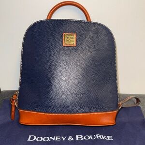 Dooney & Bourke Blue and Brown Leather Backpack